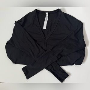 Womens Lululemon Athletica Black V-Neck Long Sleeve Shirt
